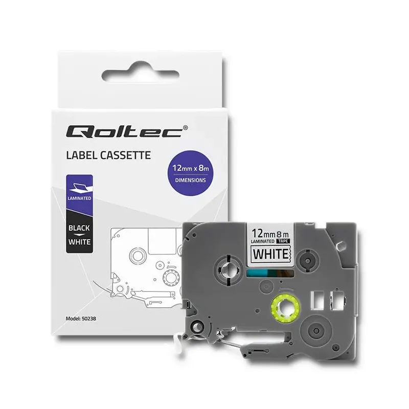 Taśma Qoltec do BROTHER TZe-231 | 12mm x 4m | Biała/ | PartsPC.pl
