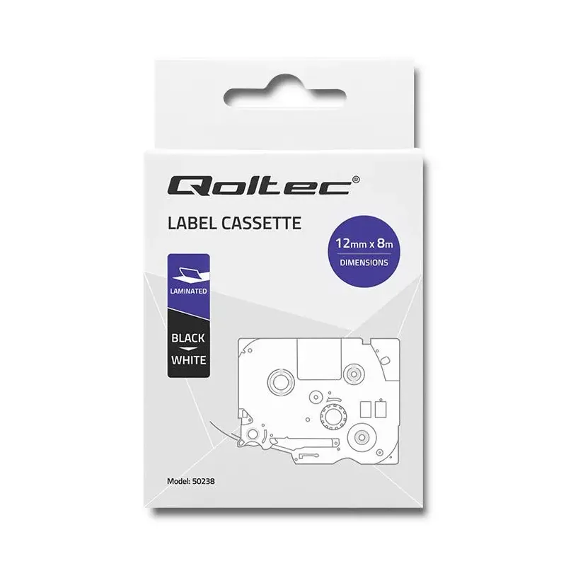 Taśma Qoltec do BROTHER TZe-231 | 12mm x 4m | Biała/ | PartsPC.pl