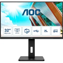 Monitor AOC 31,5" U32P2 2xHDMI DP 4xUSB 3.1 głośniki | PartsPC.pl