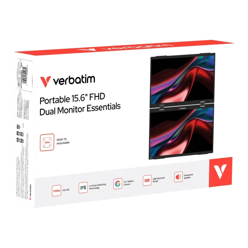 Monitor przenośny Verbatim Dual Monitor Essentials 15,6" | PartsPC.pl