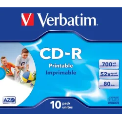 Płyty CD-R Verbatim 700MB AZO printable (10 Jewel Case) | PartsPC.pl