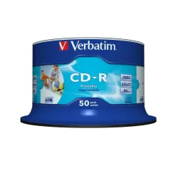 Płyty CD-R Verbatim 52x 700MB (Cake 50) WIDE PRINTABLE | PartsPC.pl