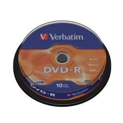 Płyty DVD-R Verbatim x16 4.7GB Matt Silver (Cake 10) | PartsPC.pl