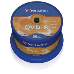 Płyty DVD-R Verbatim 16x 4.7GB (Cake 50) MATT SILVER | PartsPC.pl