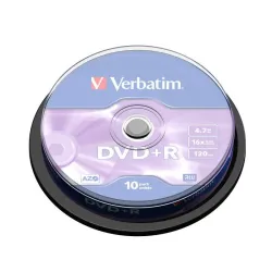 Płyty DVD+R Verbatim 16x 4.7GB (Cake 10) MATT SILVER | PartsPC.pl
