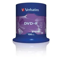 Płyty DVD+R Verbatim 16x 4.7GB Matt Silver (Cake 100) | PartsPC.pl