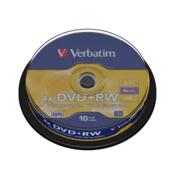 Płyty DVD+RW Verbatim 4x 4.7GB Matt Silver (cake 10) | PartsPC.pl