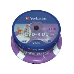 Płyty DVD+R DL Verbatim 8x 8.5GB (Cake 25) PRINTABLE | PartsPC.pl