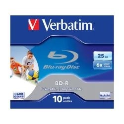 Płyty BD-R Verbatim 25GB X6 Printable (10 jewel case) | PartsPC.pl