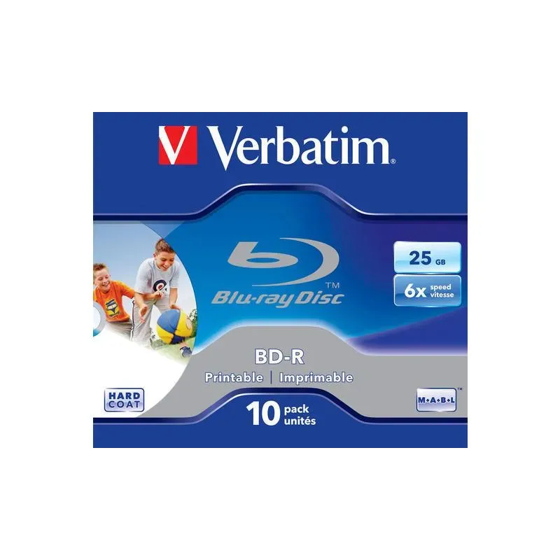 Płyty BD-R Verbatim 25GB X6 Printable (10 jewel case) | PartsPC.pl