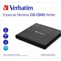 Nagrywarka zewnętrzna Verbatim CD/DVD RW USB 2.0 SLIM | PartsPC.pl