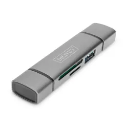 Czytnik kart DIGITUS 3-portowy USB Typ C/ USB 3.0 | PartsPC.pl