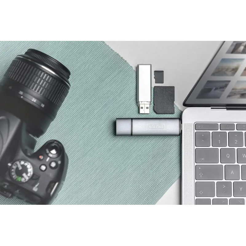 Czytnik kart DIGITUS 3-portowy USB Typ C/ USB 3.0 | PartsPC.pl