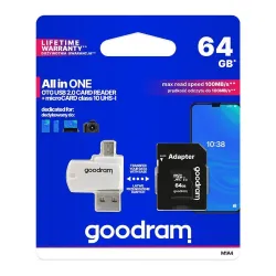 Karta pamięci microSDHC GOODRAM 64GB M1A4 UHS-I + Adapter | PartsPC.pl