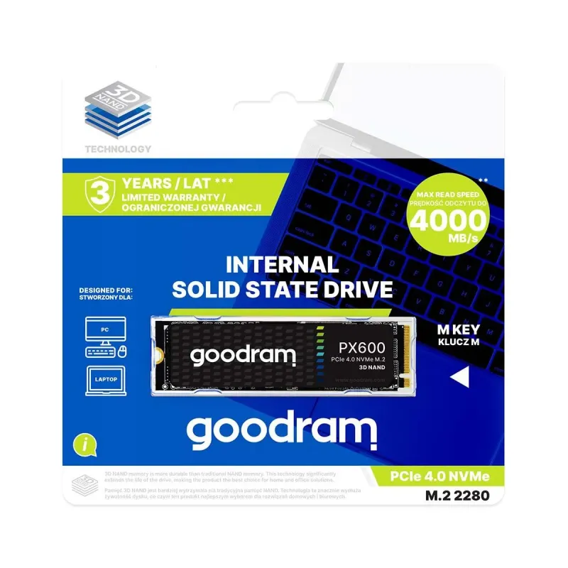 Dysk SSD GOODRAM PX600 500GB M.2 2280 PCIe NVMe | PartsPC.pl