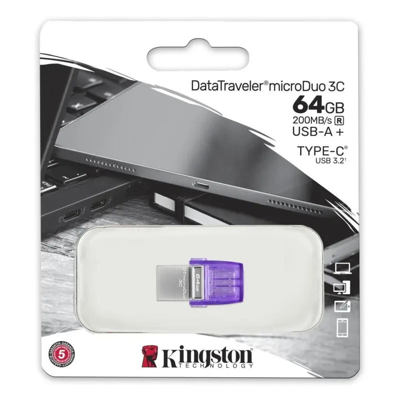 Pendrive Kingston DataTraveler microDuo 3C 64GB 200MB/S | PartsPC.pl