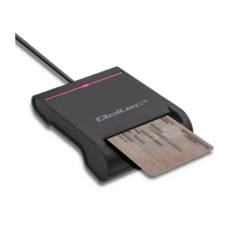 Czytnik kart chipowych ID Qoltec SCR-0642 | USB 2.0 + | PartsPC.pl