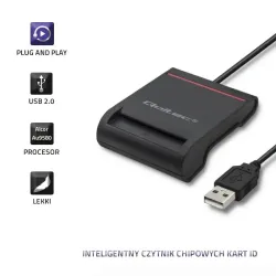 Czytnik kart chipowych ID Qoltec SCR-0642 | USB 2.0 + | PartsPC.pl
