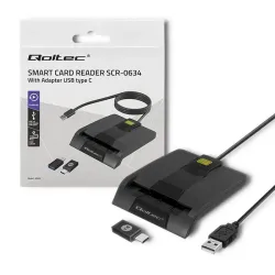 Czytnik kart chipowych ID Qoltec SCR-0634 | USB 2.0 + | PartsPC.pl