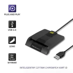 Czytnik kart chipowych ID Qoltec SCR-0634 | USB 2.0 + | PartsPC.pl