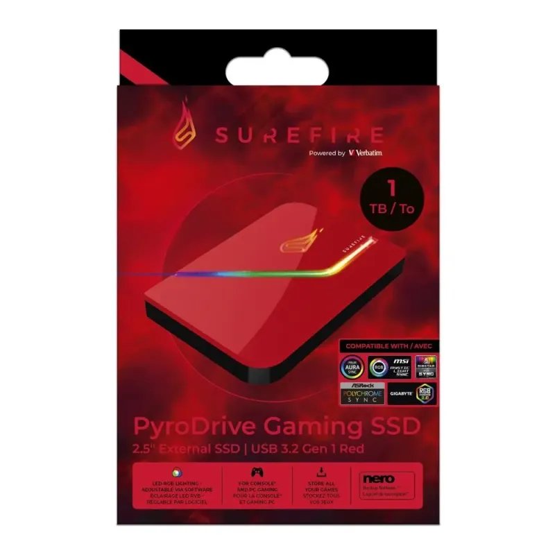 Dysk zewnętrzny SSD SureFire PyroDrive Gaming 1TB USB | PartsPC.pl