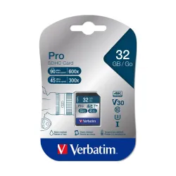 Karta pamięci SDHC Verbatim Pro U3 32GB (90/45 MB/s) | PartsPC.pl