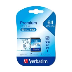 Karta pamięci SDXC Verbatim Premium U1 64GB (90 MB/s) | PartsPC.pl