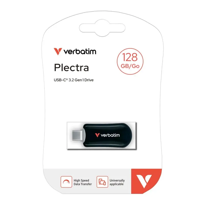 Pendrive Verbatim Plectra 128GB USB-C 3.0 Black | PartsPC.pl