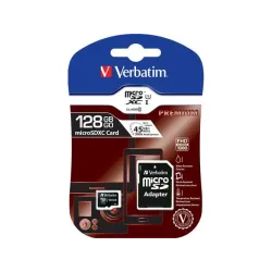 Karta pamięci MicroSDXC Verbatim 128GB Class 10 + adapter | PartsPC.pl