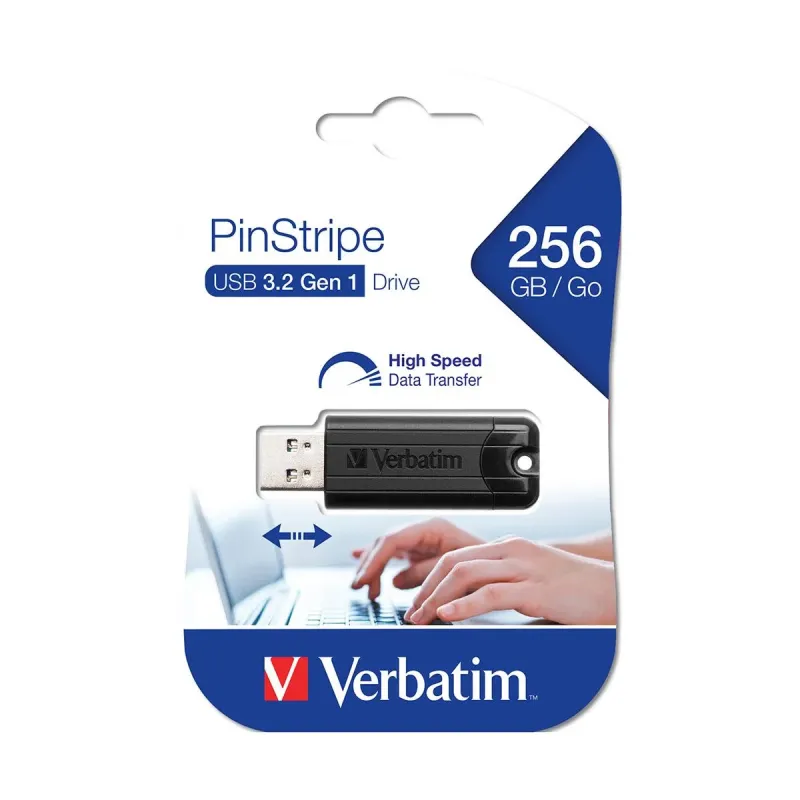 Pendrive Verbatim PinStripe 256GB USB 3.0 Black | PartsPC.pl