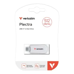 Pendrive Verbatim Plectra 512GB USB-C 3.0 White | PartsPC.pl