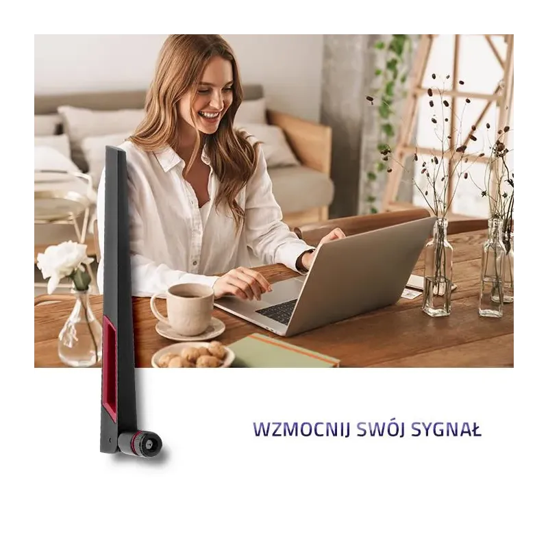 Antena Wi-Fi Qoltec 2.4/5GHz dookólna | 5dBi | PartsPC.pl