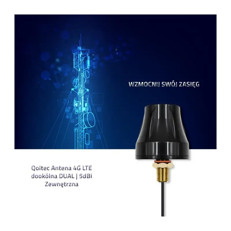 Antena 4G LTE Qoltec dookólna DUAL | 5dBi | Zewnętrzna | PartsPC.pl