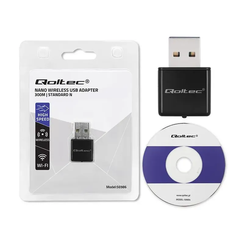 Karta sieciowa Qoltec Bezprzewodowy Ultra szybki mini | PartsPC.pl