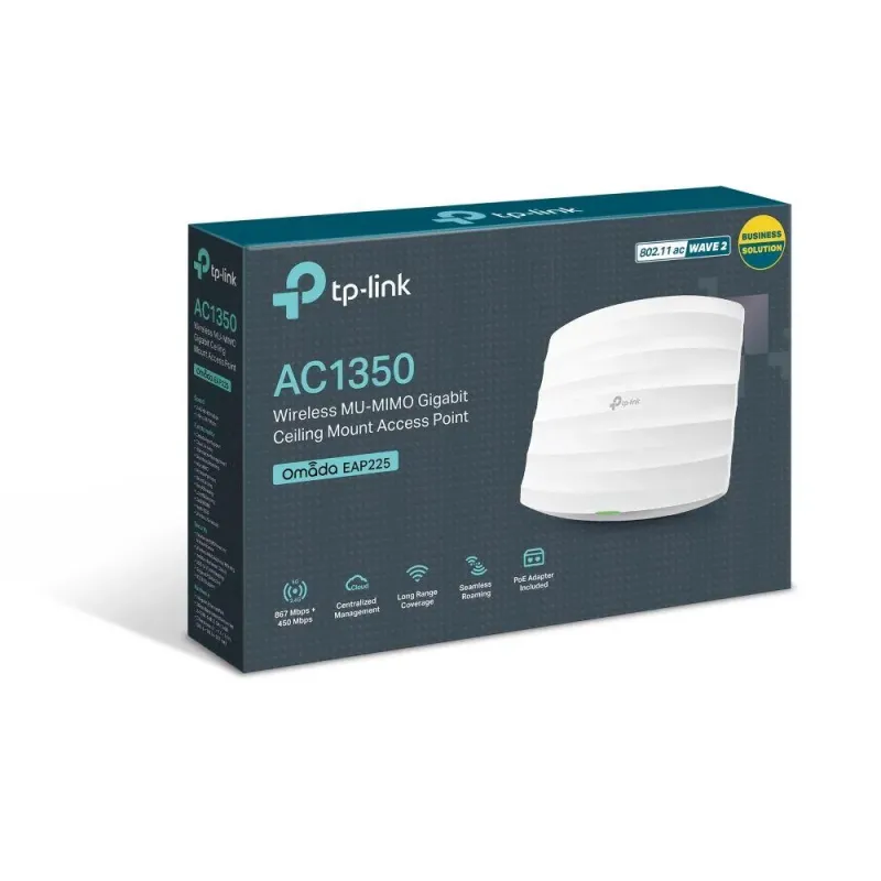 Access Point TP-Link EAP225 V4 AC1350 1xLAN Gb PoE/24V | PartsPC.pl