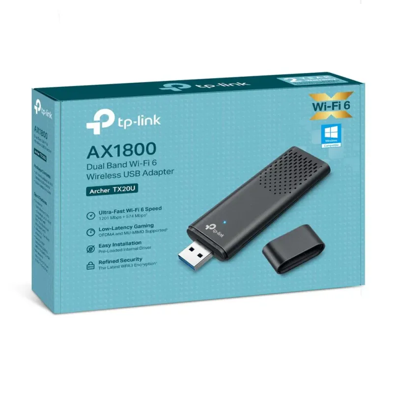Karta sieciowa TP-Link Archer TX20U AX1800 Wi-Fi 6 USB | PartsPC.pl