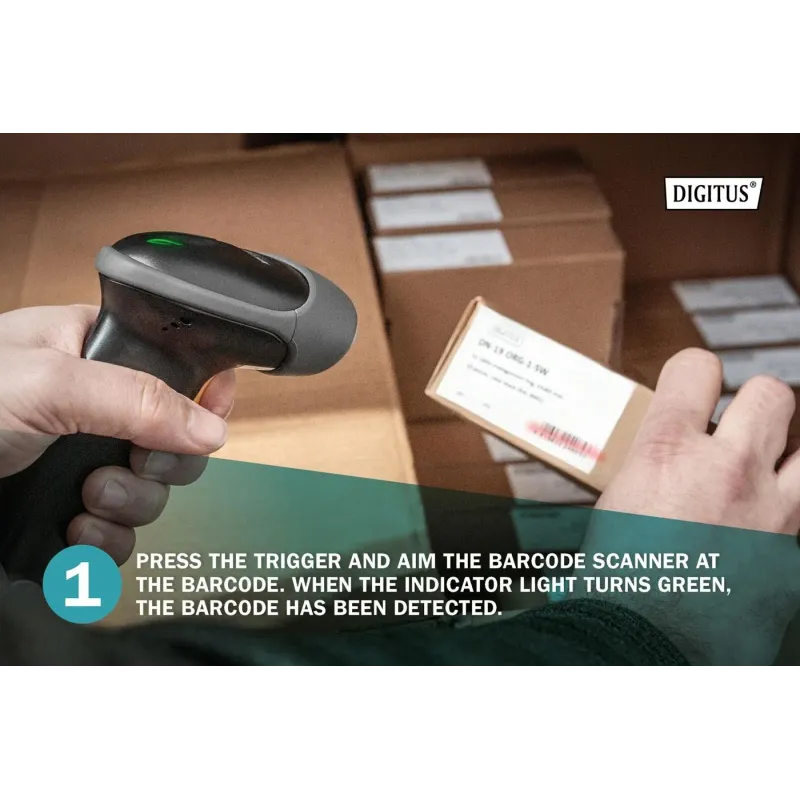 Czytnik kodów kreskowych DIGITUS przewodowy USB-RJ45 2m, | PartsPC.pl