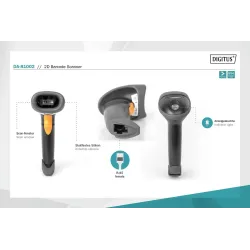 Czytnik kodów kreskowych DIGITUS przewodowy USB-RJ45 2m, | PartsPC.pl