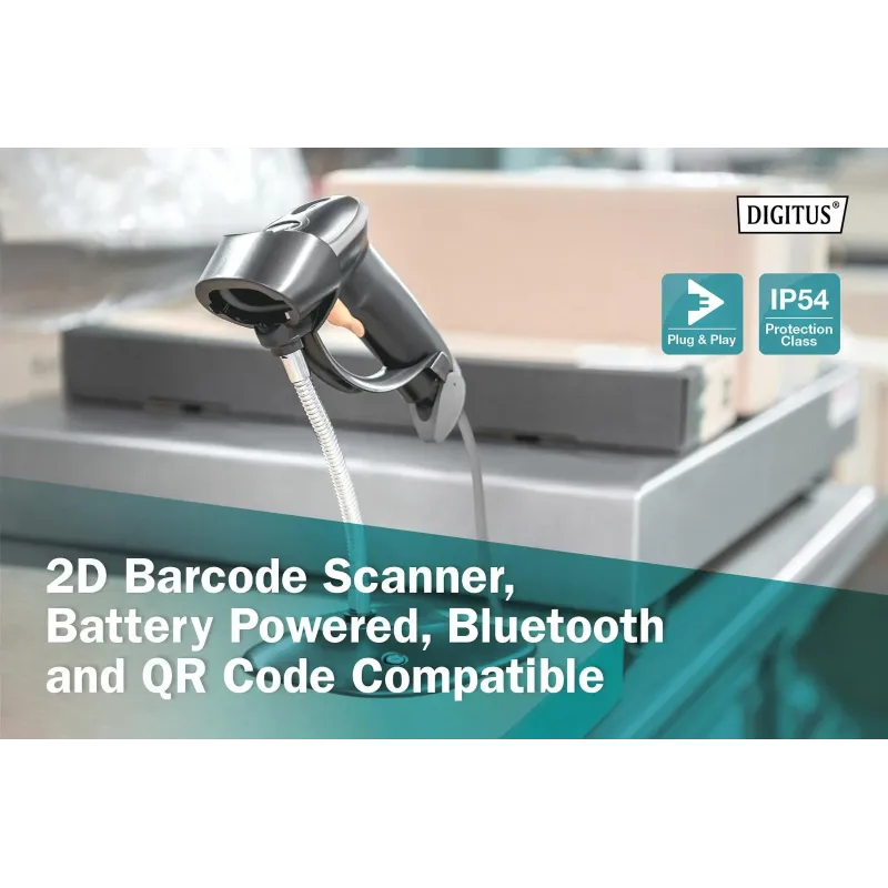 Czytnik kodów kreskowych DIGITUS bezprzewodowy | PartsPC.pl