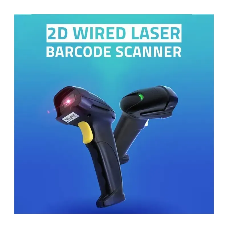 Czytnik kodów kreskowych Qoltec Laserowy 1D | 2D | Czarny | PartsPC.pl