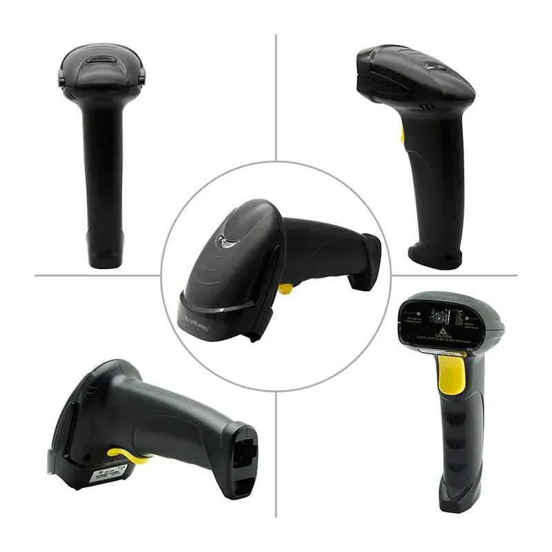 Czytnik kodów kreskowych Qoltec Laserowy 1D | 2D | Czarny | PartsPC.pl