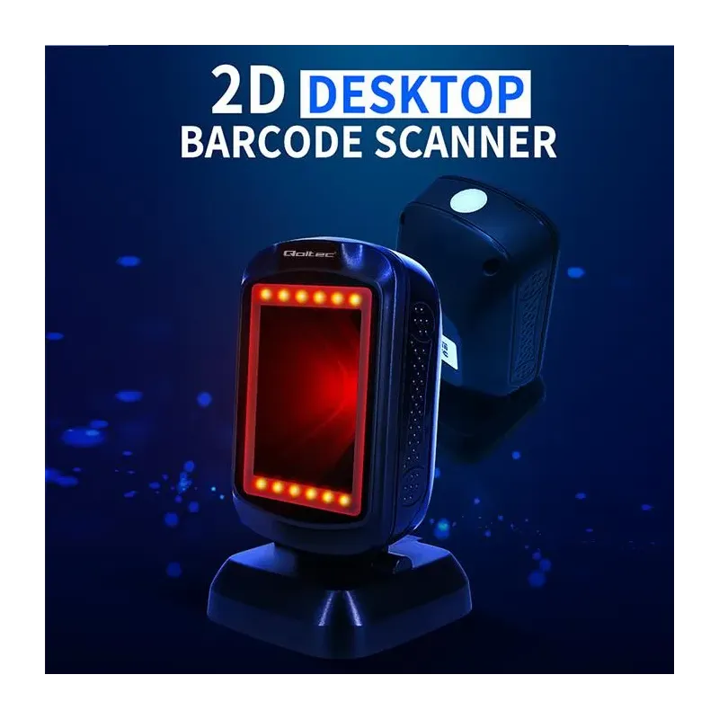 Czytnik kodów kreskowych Qoltec | stacjonarny | 1D i 2D | PartsPC.pl