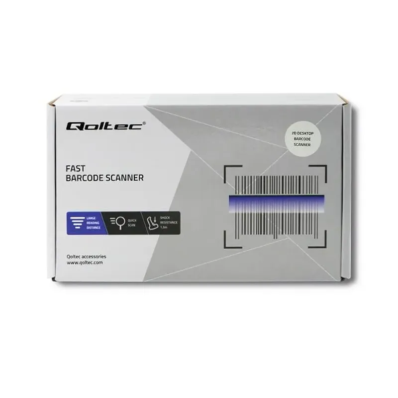 Czytnik kodów kreskowych Qoltec | stacjonarny | 1D i 2D | PartsPC.pl