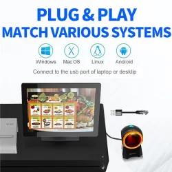 Czytnik kodów kreskowych Qoltec 1D | 2D | stacjonarny | PartsPC.pl