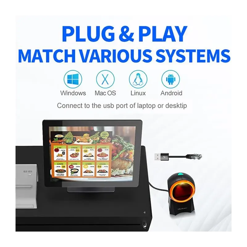 Czytnik kodów kreskowych Qoltec 1D | 2D | stacjonarny | PartsPC.pl