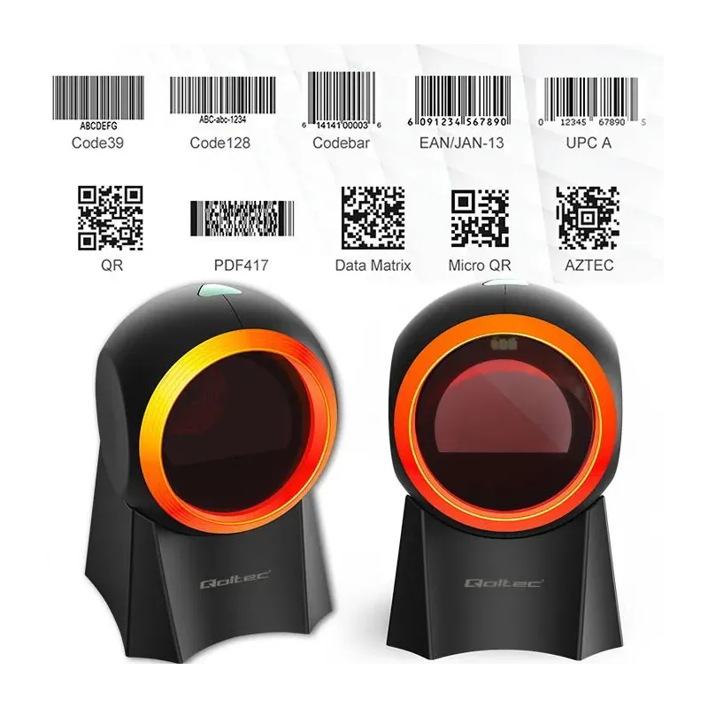 Czytnik kodów kreskowych Qoltec 1D | 2D | stacjonarny | PartsPC.pl