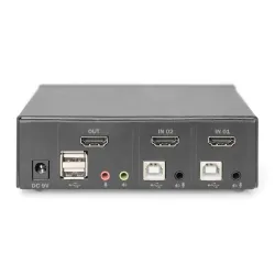 Przełącznik KVM DIGITUS 2 portowy HDMI, 4K 30Hz | PartsPC.pl