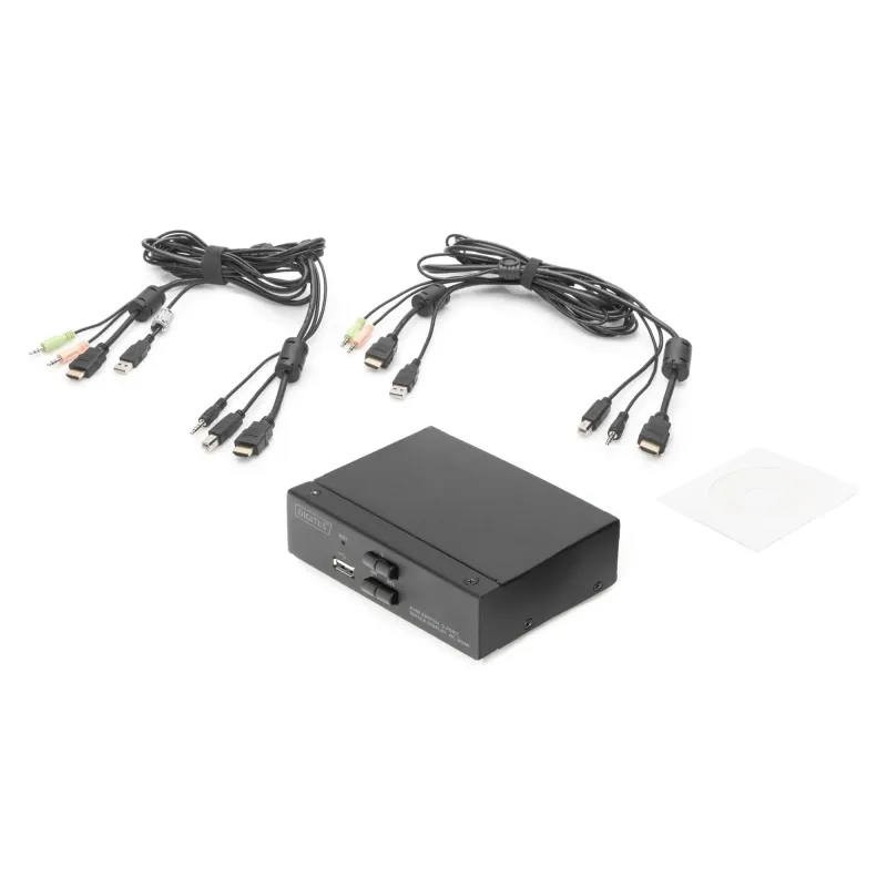 Przełącznik KVM DIGITUS 2 portowy HDMI, 4K 30Hz | PartsPC.pl