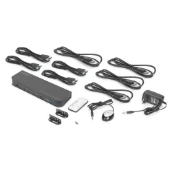 Przełącznik KVM DIGITUS 4 portowy DisplayPort do 1 port | PartsPC.pl