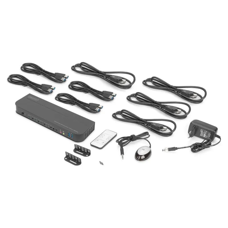 Przełącznik KVM DIGITUS 4 portowy DisplayPort do 1 port | PartsPC.pl